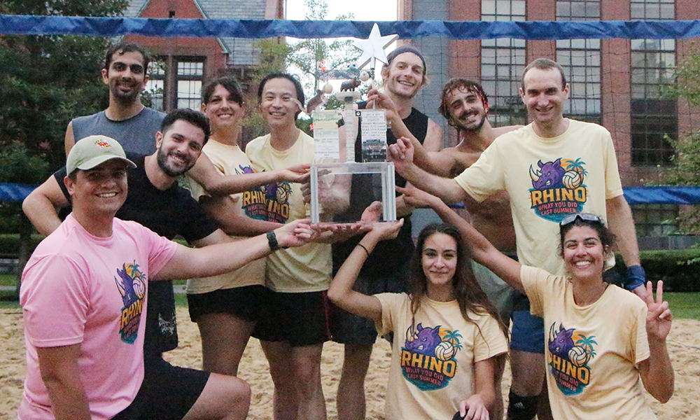 (l to r) Ivan Mobley, Kumaresh Krishnan, Alessio Caruso, Elisa Tamburo, Will Chen, Liam Kenney, Masa Josipovic (sitting), Louis Zekowski, Adam Carte, and Ana Luiza