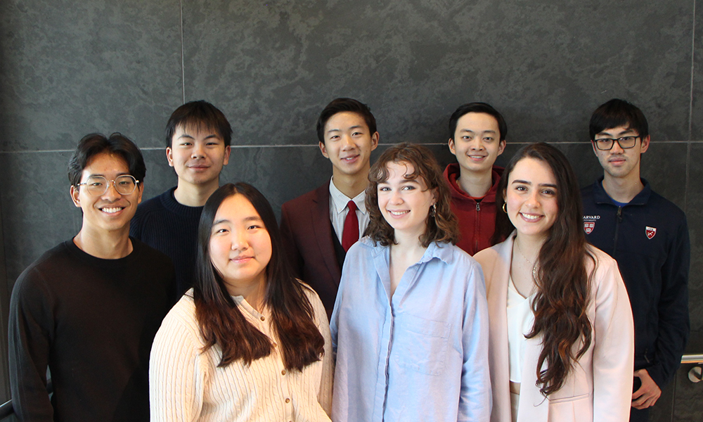 (l to r) Henry Chen, Frank Liu, Nicole Lu, Alex Chou, Rae Trainer, William Leung, Maria Cuervo, and Austin Wang