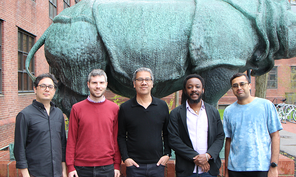 (l to r) Farhad Pashakhanloo, Luis Boero, Venki Murthy, Demba Ba, and Siddharth Jayakumar