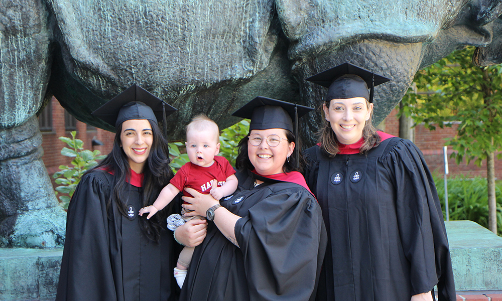 (l to r) Audrie Cortes Puentes, (future graduate) Grady, Che Lomonte-Gardiner, and Julia Fannon